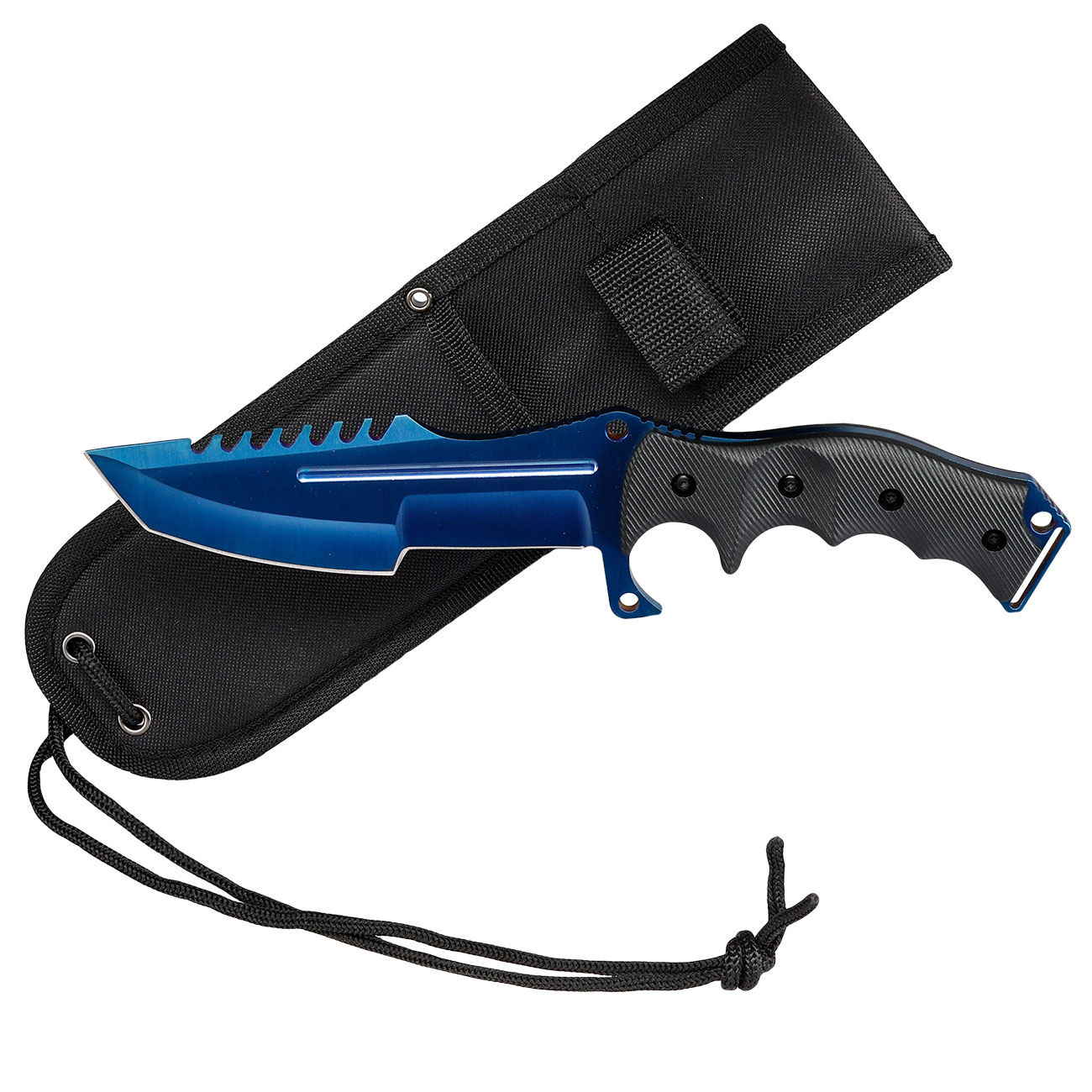 Outdoormesser Blue Huntsman Style blau/schwarz inkl. Nylonscheide Bild 3