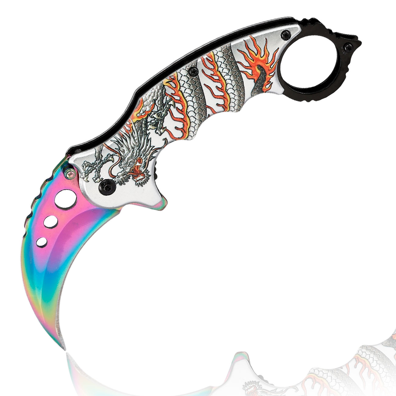 Anglo Arms Einhandmesser Karambit Rainbow Dragon inkl. Grtelclip