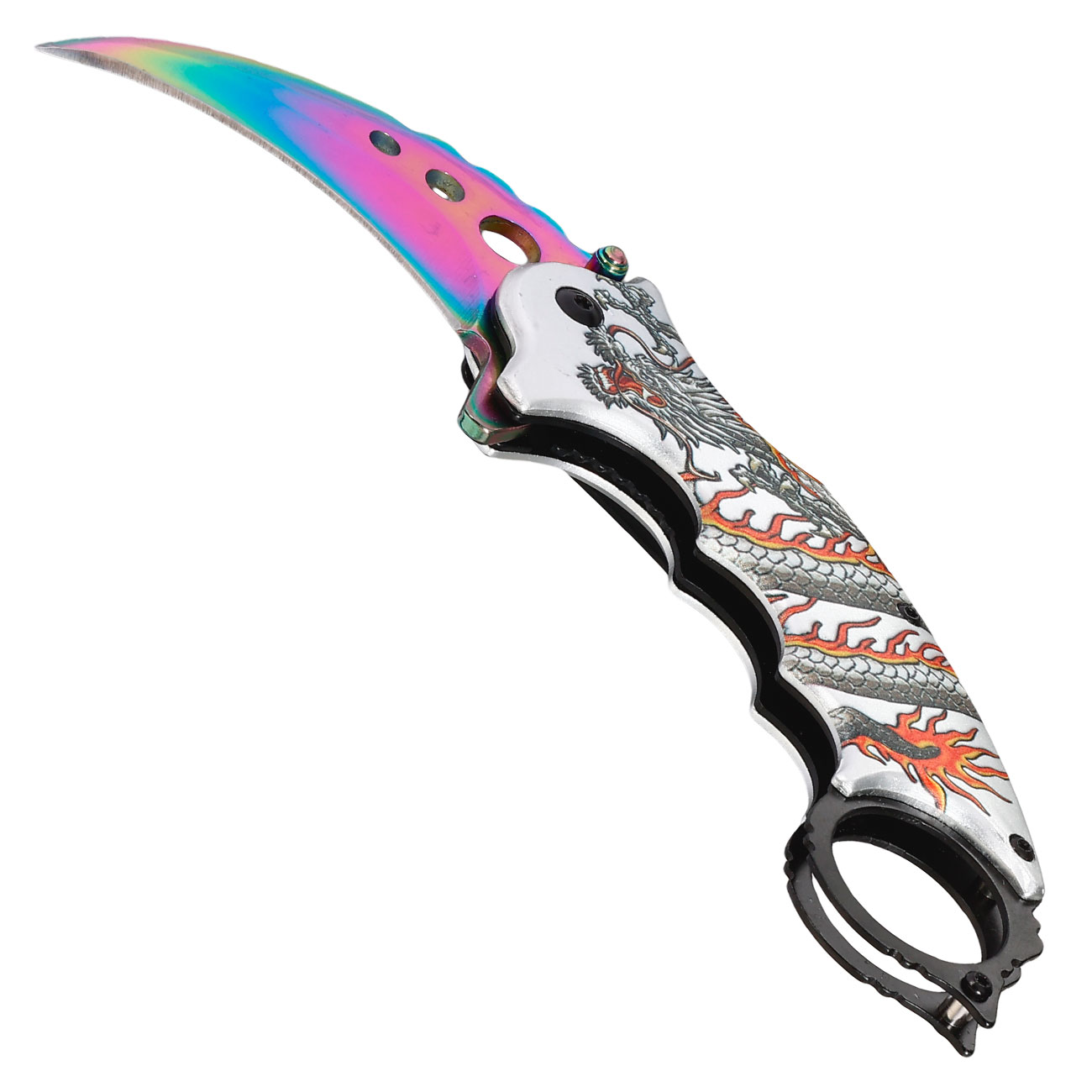 Anglo Arms Einhandmesser Karambit Rainbow Dragon inkl. Grtelclip Bild 2