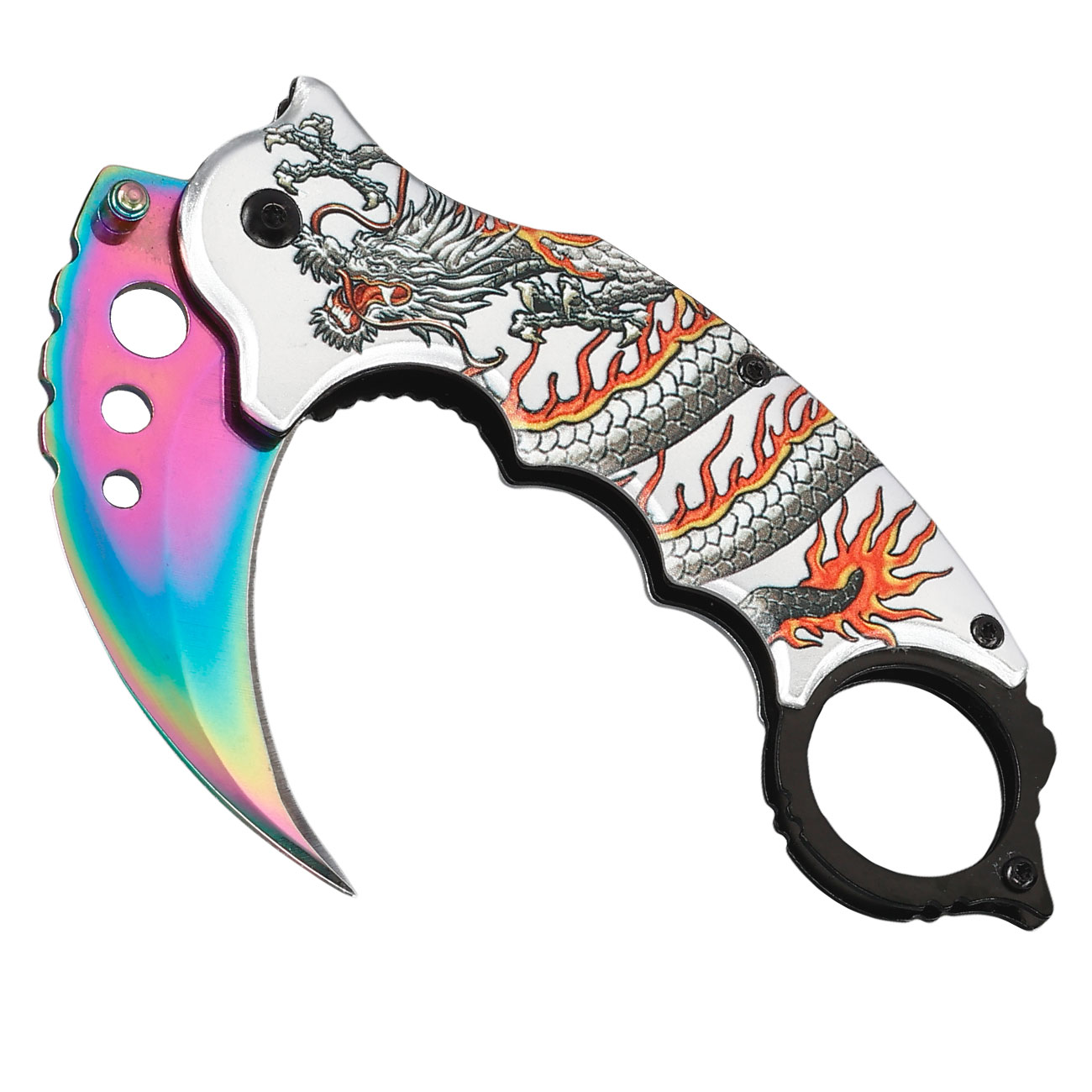 Anglo Arms Einhandmesser Karambit Rainbow Dragon inkl. Grtelclip Bild 3