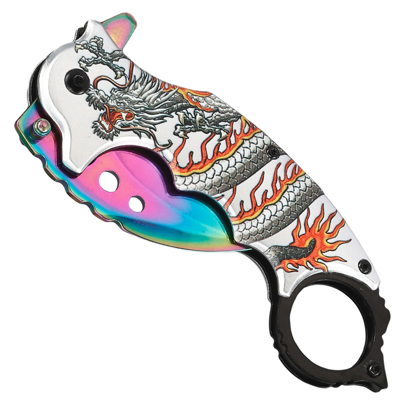 Anglo Arms Einhandmesser Karambit Rainbow Dragon inkl. Grtelclip Bild 4