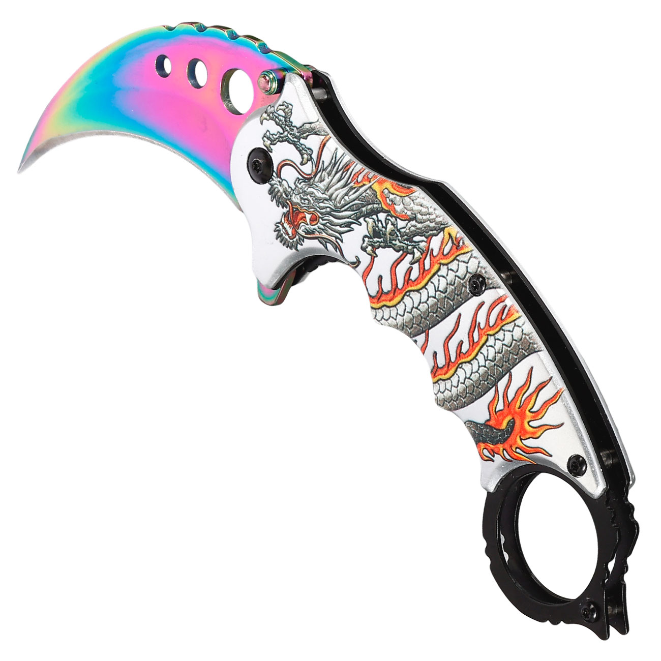 Anglo Arms Einhandmesser Karambit Rainbow Dragon inkl. Grtelclip Bild 6
