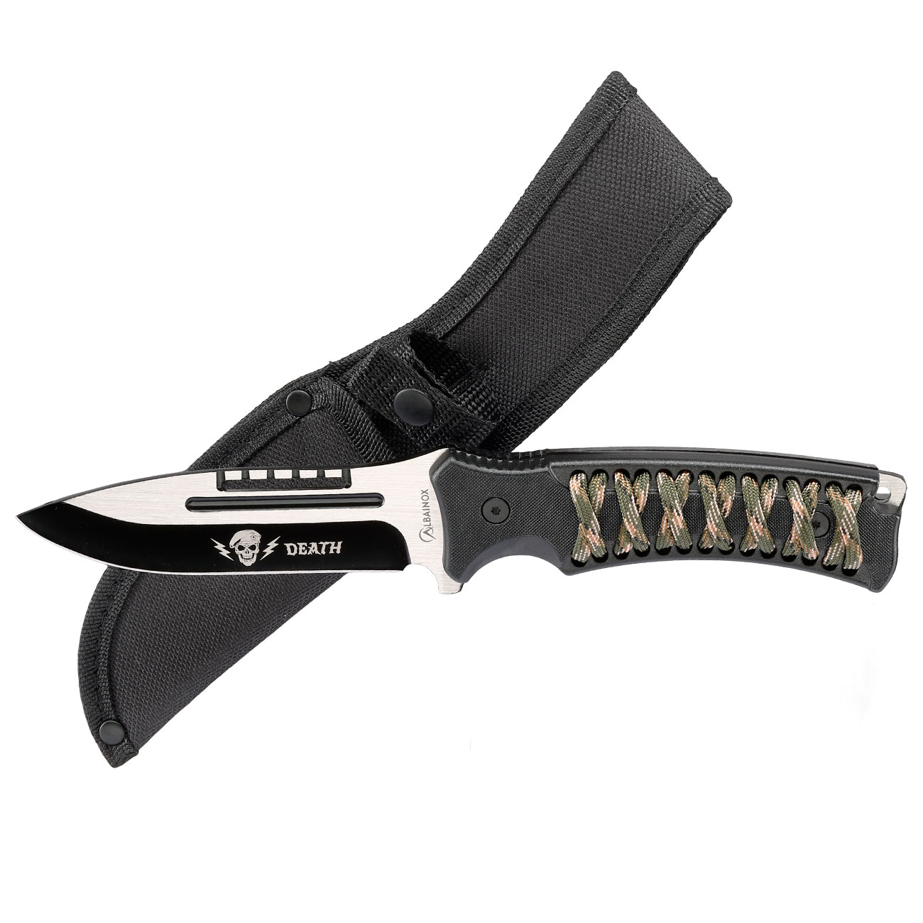 Outdoormesser Sports mit Griffwicklung schwarz inkl. Nylonscheide Bild 3