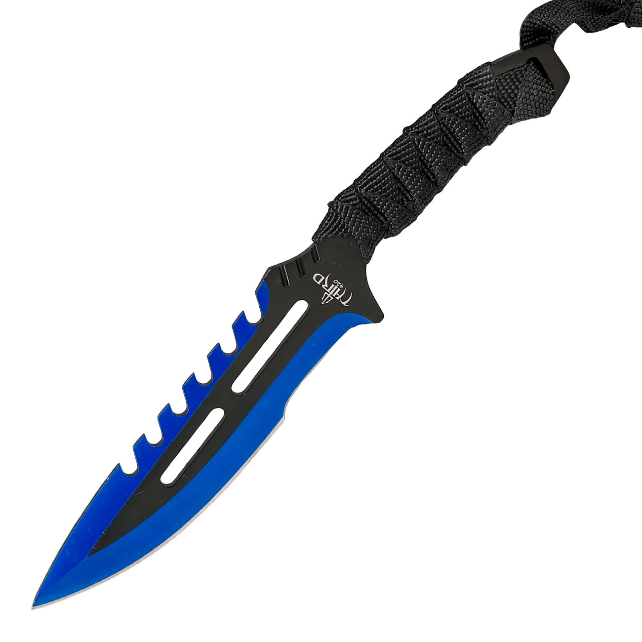 Machete mit zwei Wurfmesser schwarz/blau inkl. Nylon-Grtelscheide & Rckentragegurt Bild 2