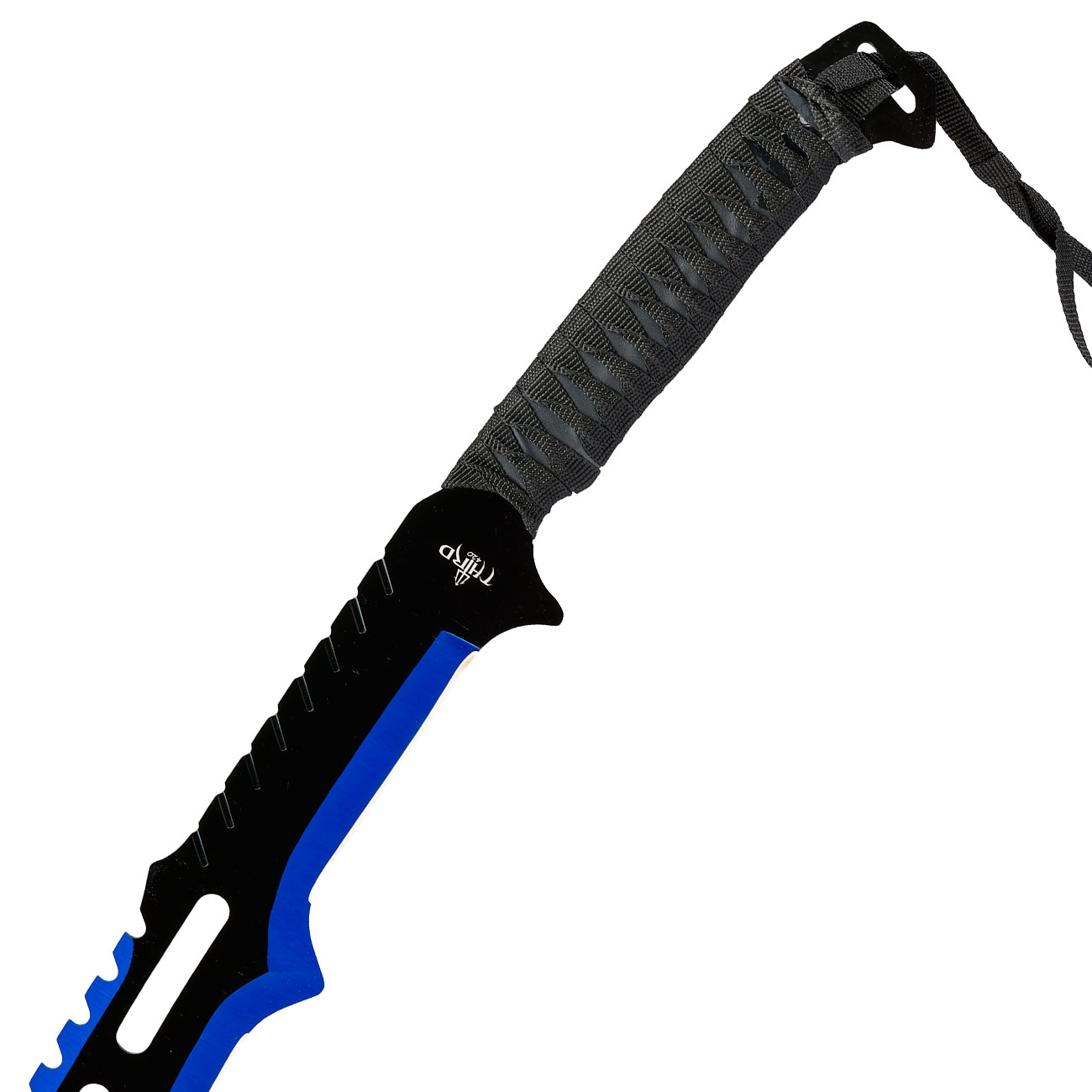 Machete mit zwei Wurfmesser schwarz/blau inkl. Nylon-Grtelscheide & Rckentragegurt Bild 4