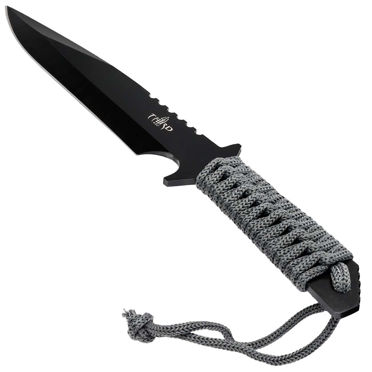 Third Outdoormesser H0401 schwarz/grau inkl. Feuerstahl & Nylonscheide Bild 2