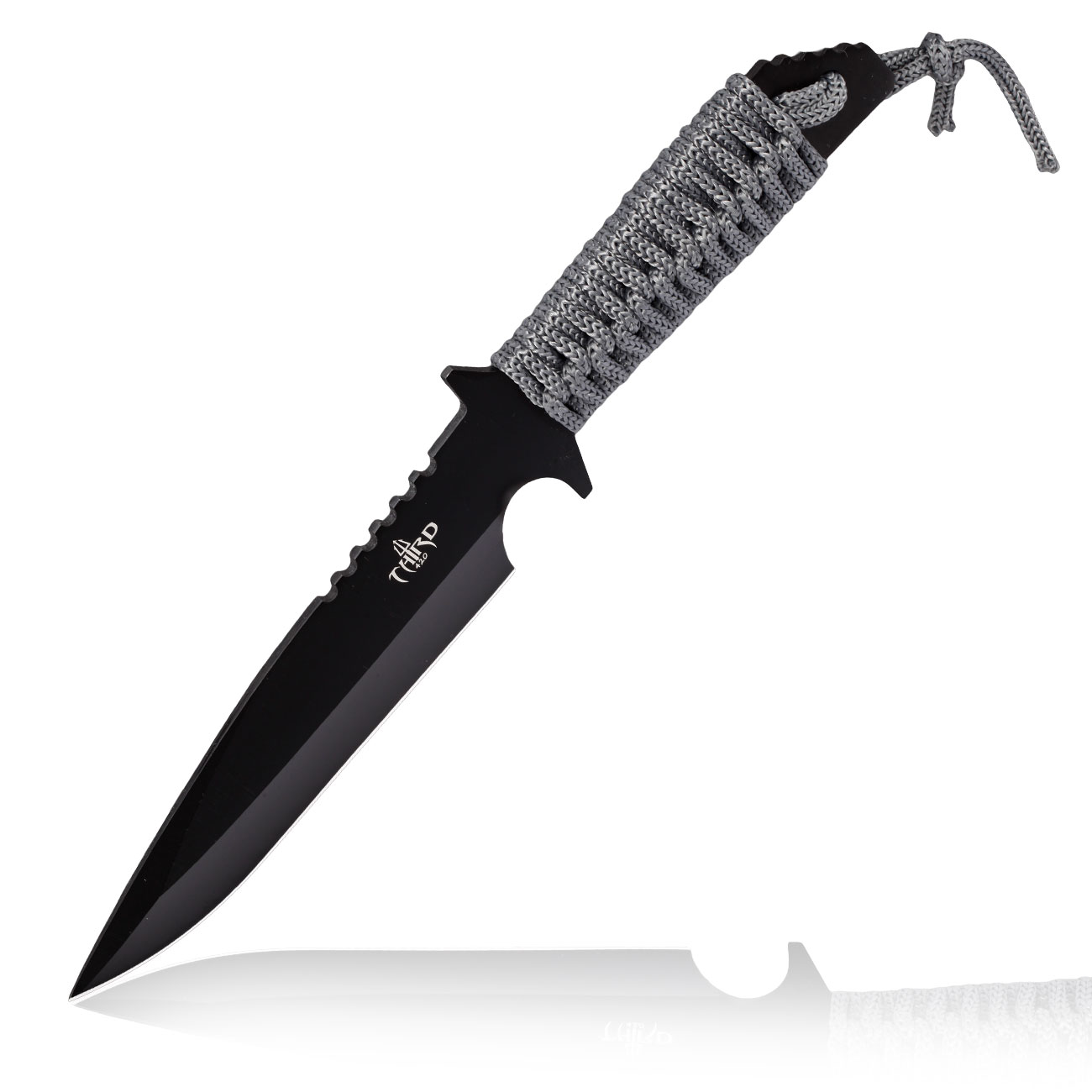 Third Outdoormesser H0401 schwarz/grau inkl. Feuerstahl & Nylonscheide