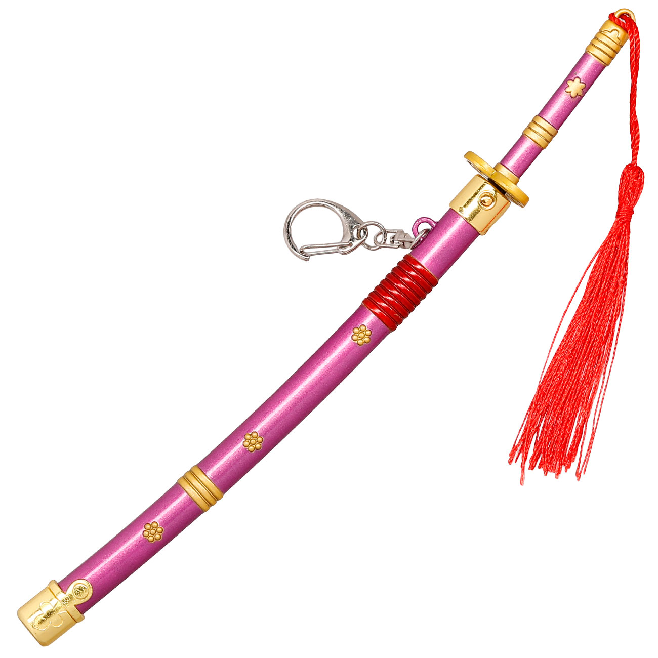 Schlsselanhnger Mini Katana One Piece Zorro Roronoa lila/gold inkl. Scheide und Schwertstnder Bild 2