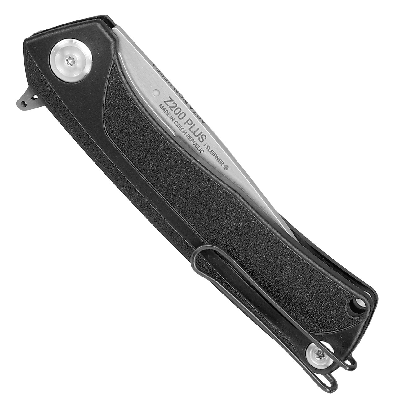 ANV Knives 2in1 Taschenmesser / Einhandmesser Z200 Plus Stonewash Sleipner Stahl GRN schwarz inkl. Grtelclip Bild 5