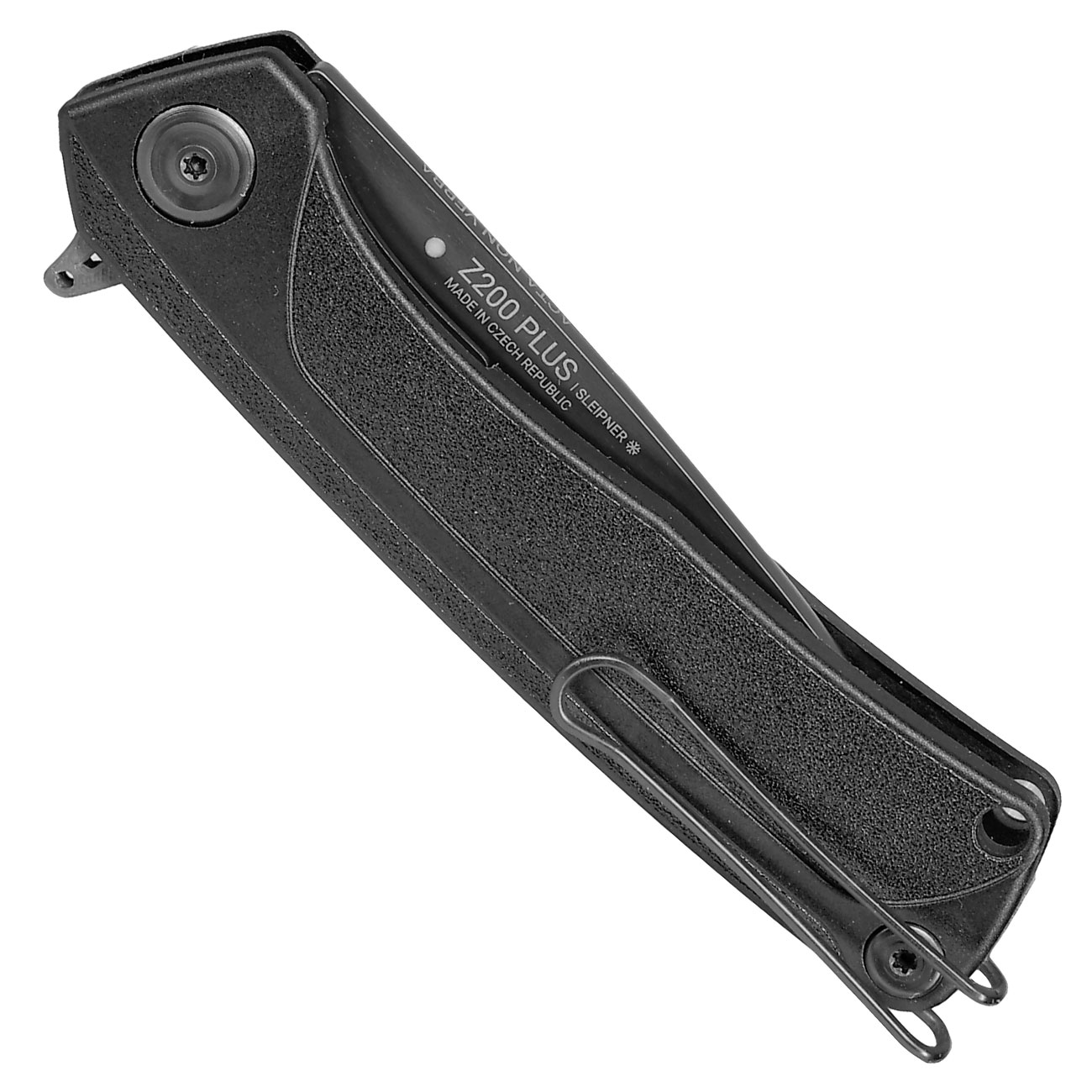 ANV Knives 2in1 Taschenmesser / Einhandmesser Z200 Plus DLC Sleipner Stahl GRN schwarz inkl. Grtelclip Bild 5