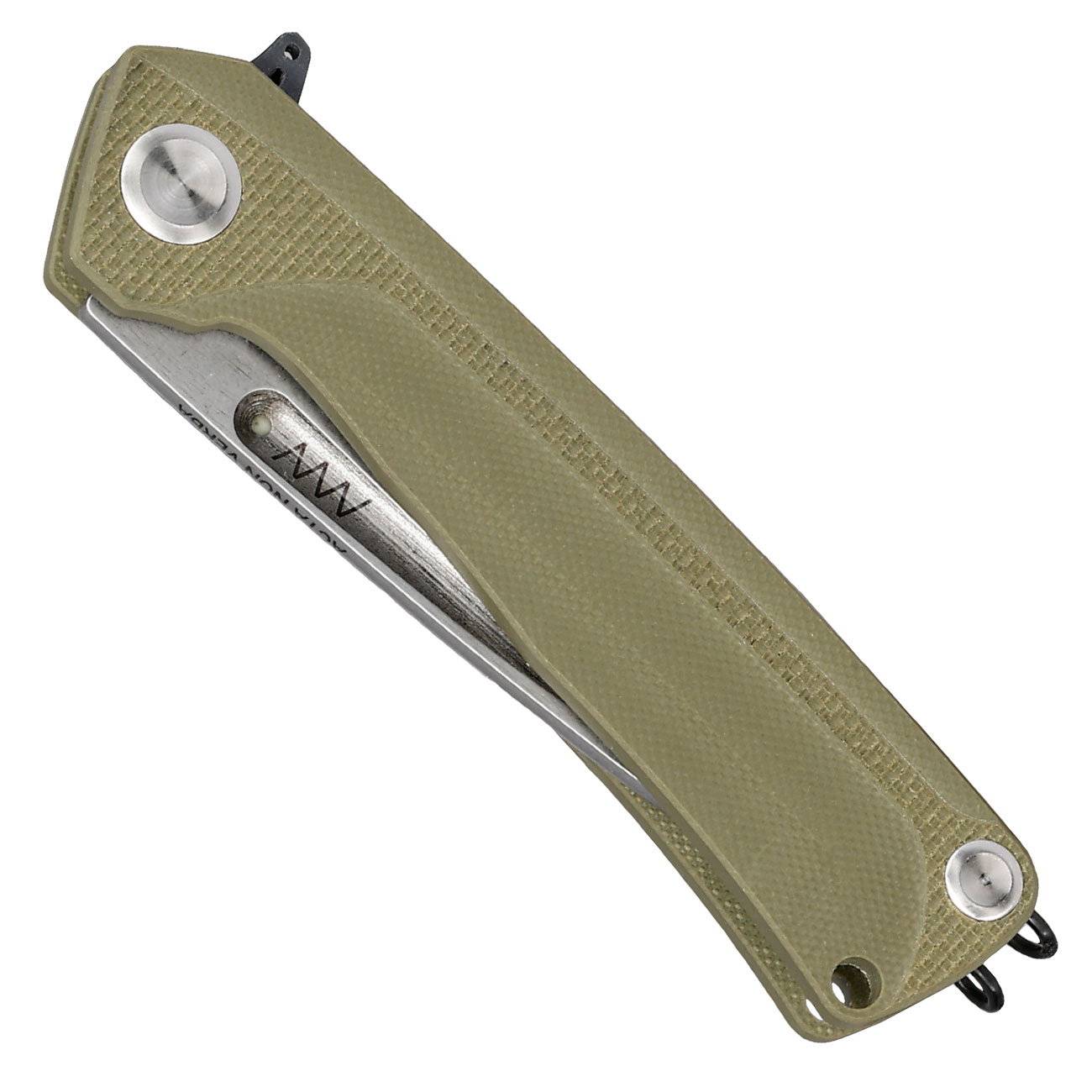 ANV Knives 2in1 Taschenmesser / Einhandmesser Z200 Plus Stonewash Sleipner Stahl G10 oliv inkl. Grtelclip Bild 4