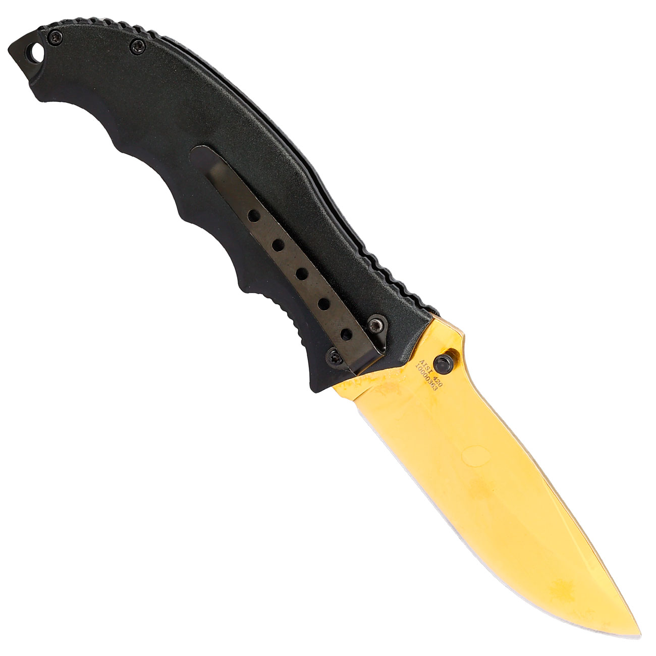 CJH Einhandmesser mit 3D-Optik Drachenmotiv Griffschalen und Grtelclip Bild 1