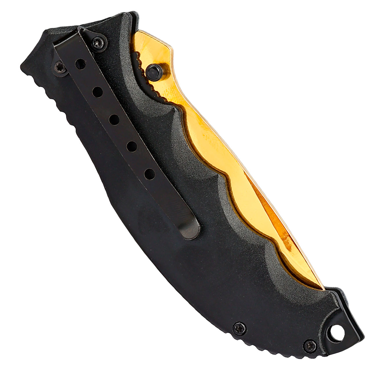 CJH Einhandmesser mit 3D-Optik Drachenmotiv Griffschalen und Grtelclip Bild 5