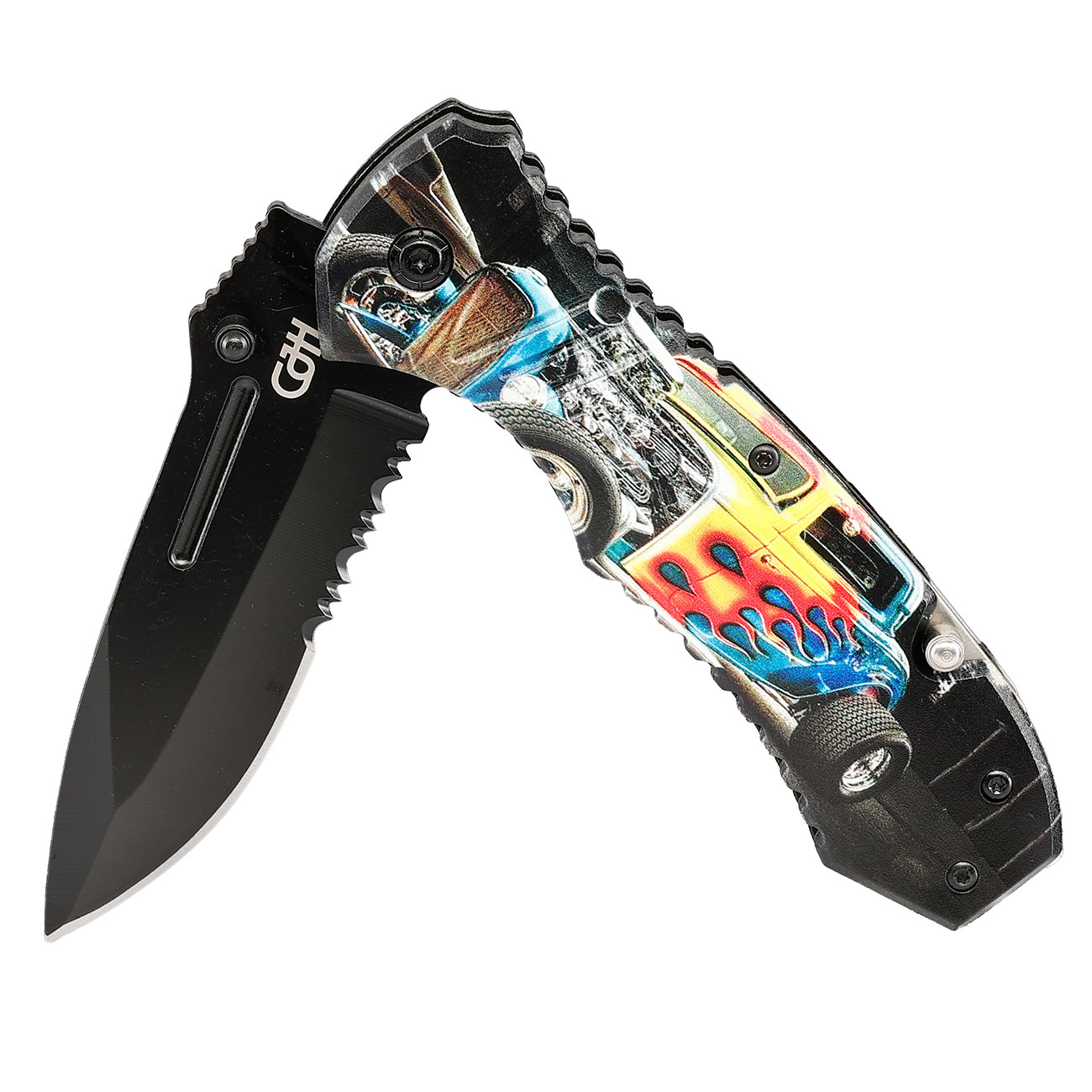 CJH Rettungsmesser Hot Rod Einhandmesser Bild 2