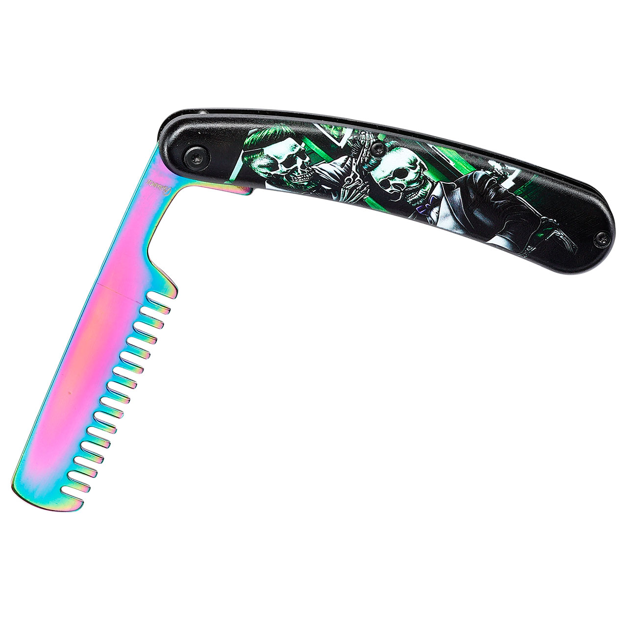 Einhandkamm im Regenbogen-Titan-Finish Bild 2