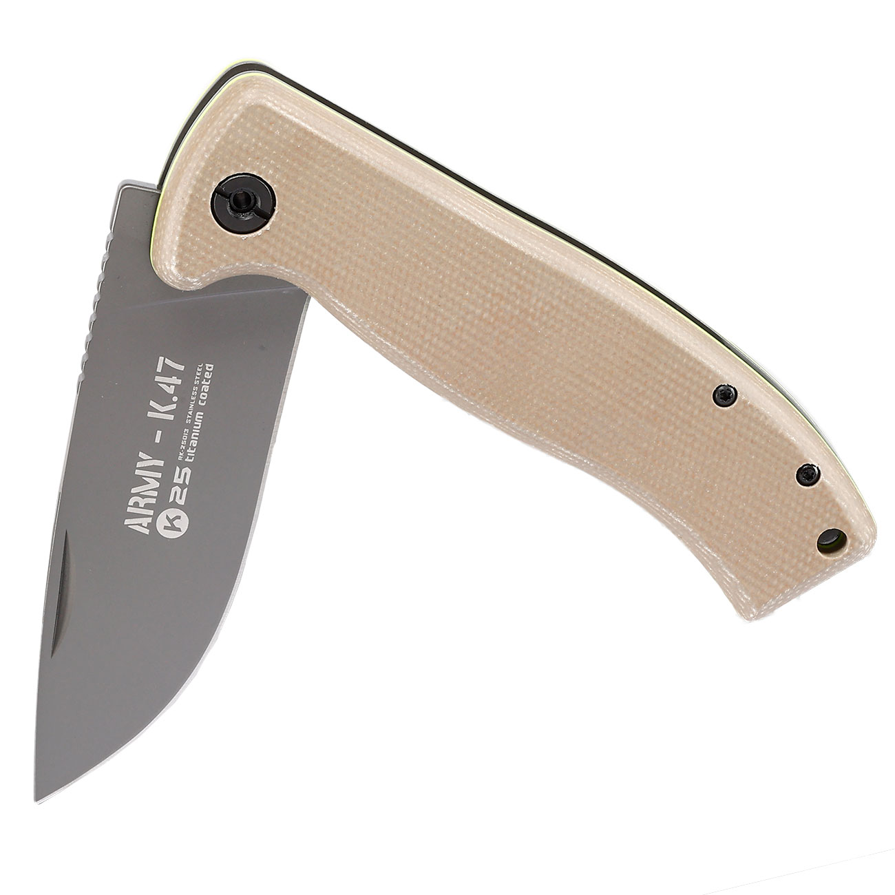 K25 Army K47 Klappmesser mit Feuerstarter und Lederscheide Bild 4