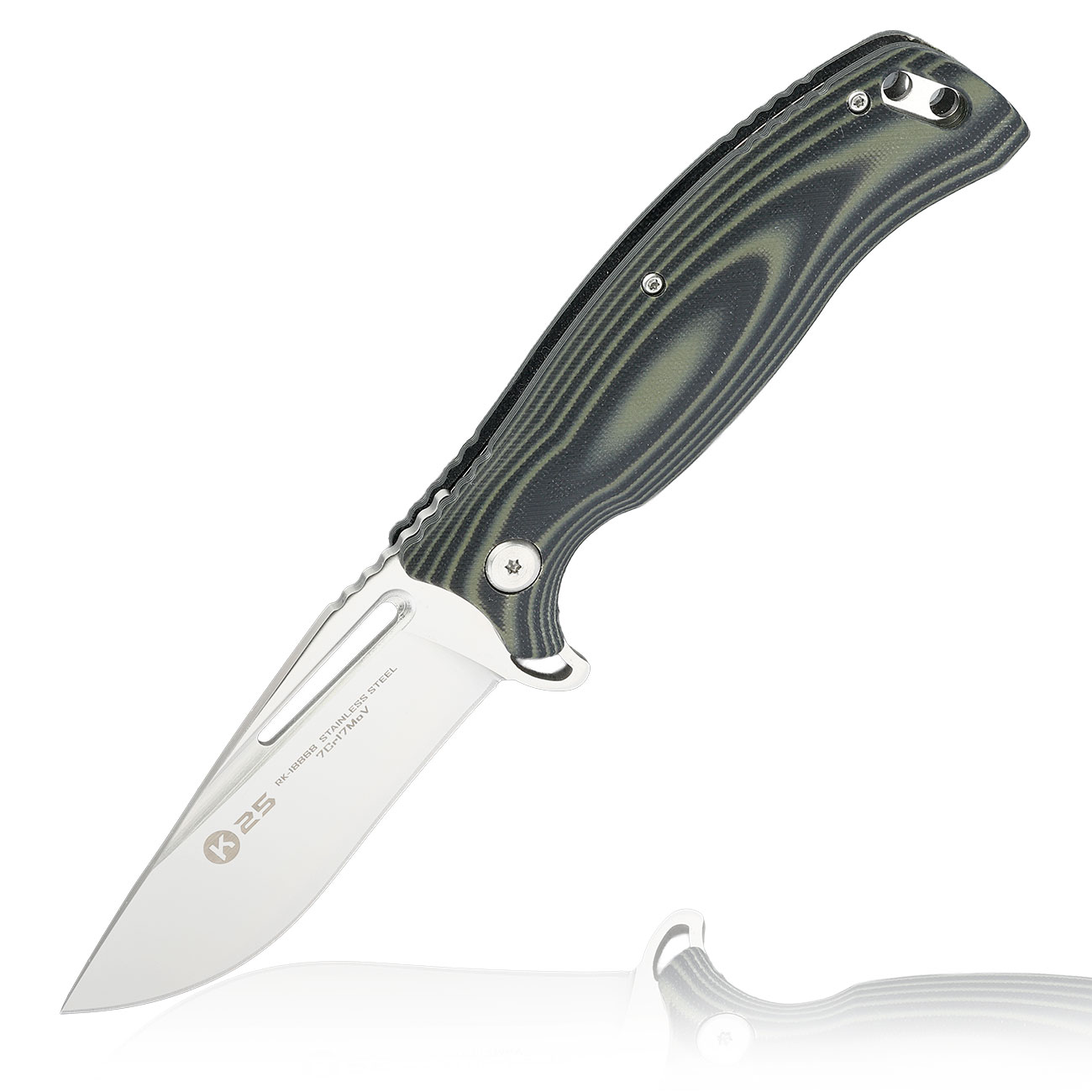 K25 Tokisu Einhandmesser oliv-schwarz mit G�rteletui