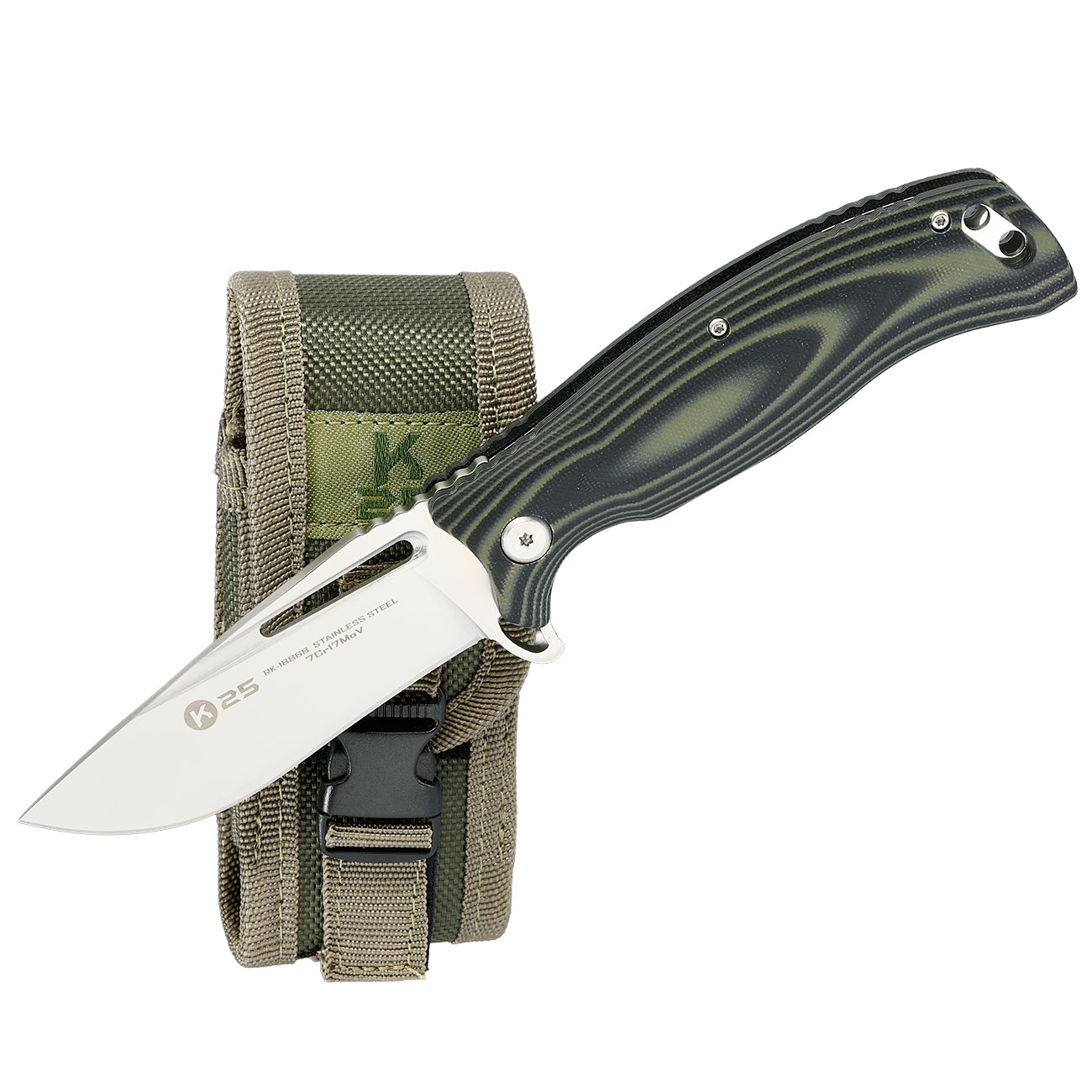 K25 Tokisu Einhandmesser oliv-schwarz mit G�rteletui Bild 3