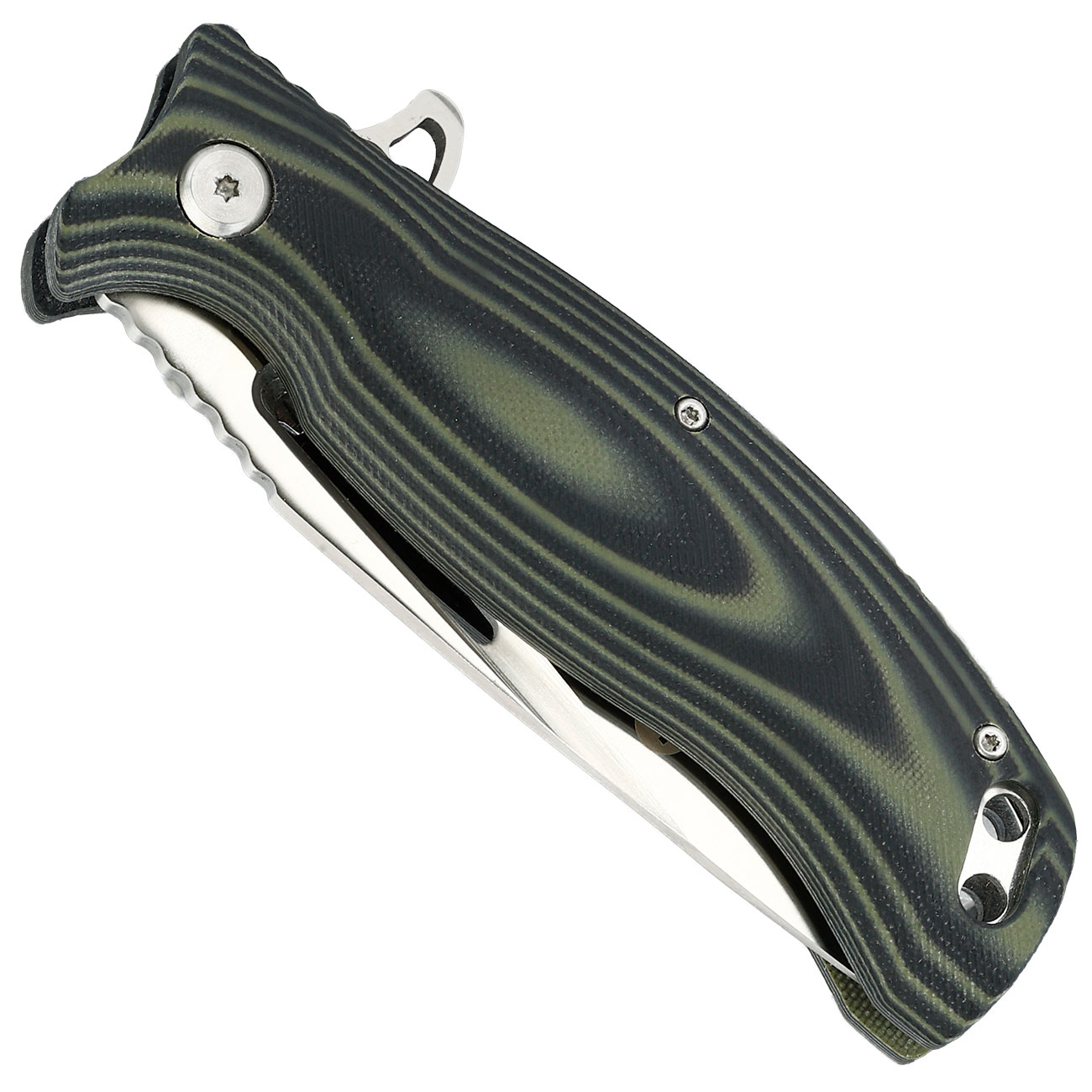 K25 Tokisu Einhandmesser oliv-schwarz mit G�rteletui Bild 5