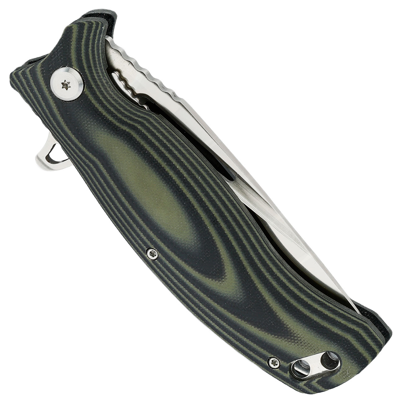 K25 Tokisu Einhandmesser oliv-schwarz mit G�rteletui Bild 6