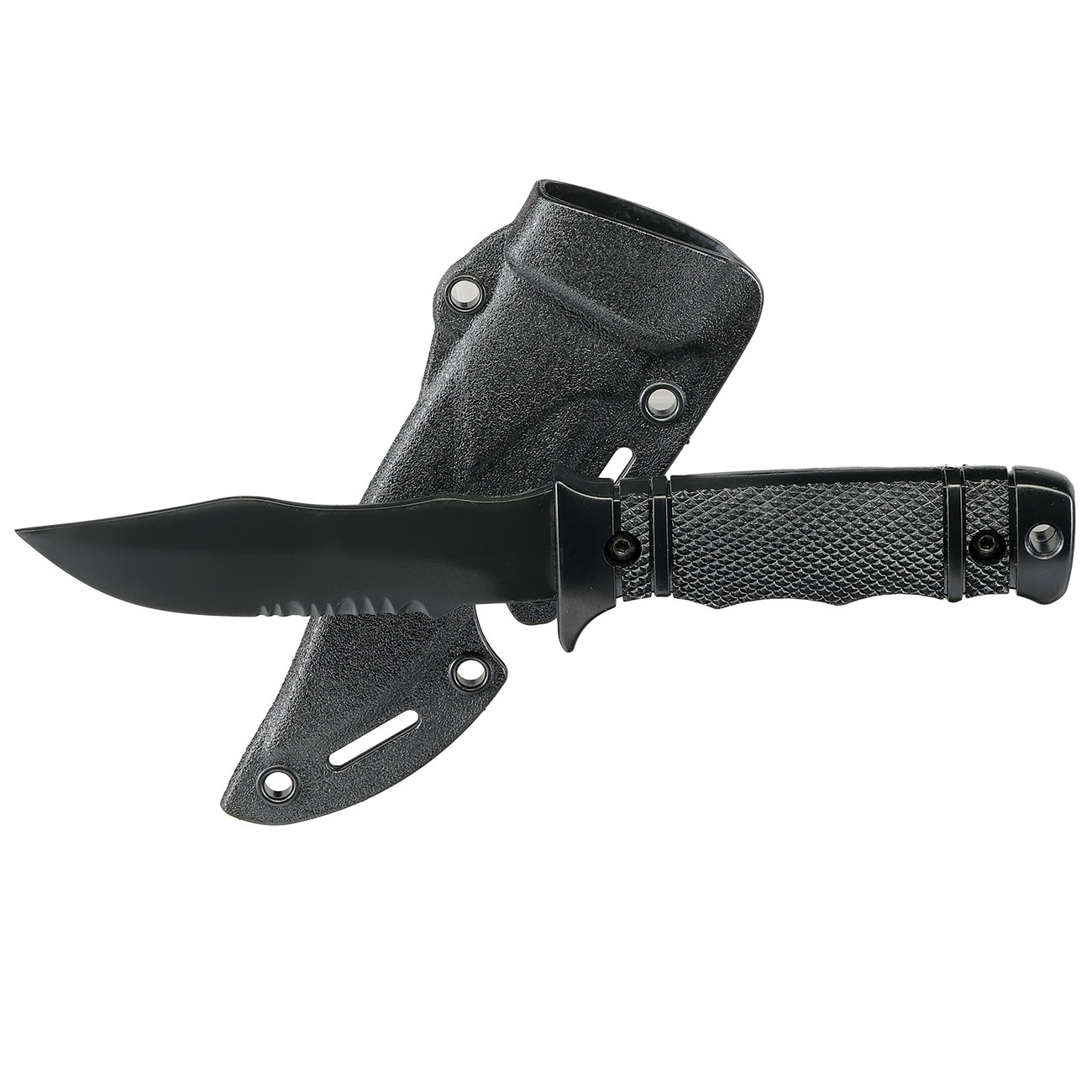 Snow Wolf M37 Style Deko Gummi Messer inkl. Scheide schwarz Bild 2