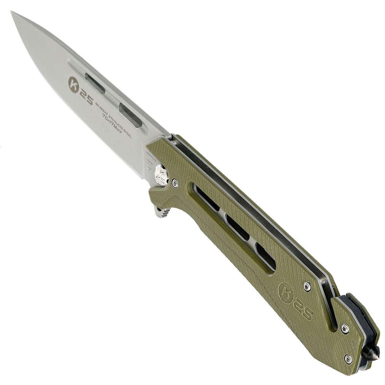 K25 Tactical XL Klappmesser mit Nylonetui oliv Bild 6