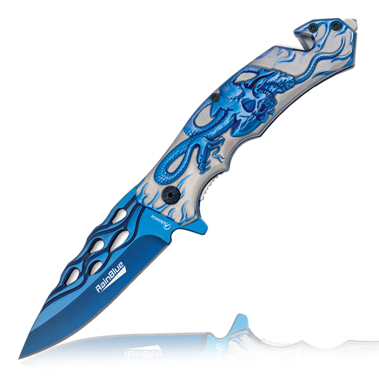 Albainox Rainblue-Skull Tactical Klappmesser