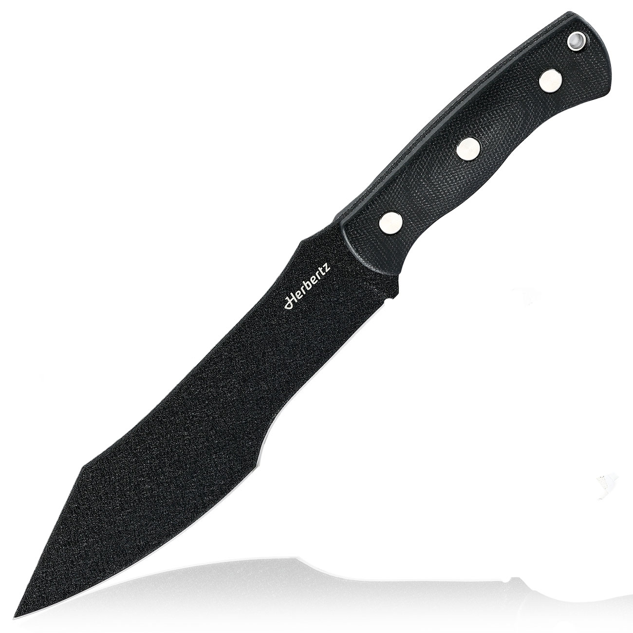 Herbertz Bushcraft- und Survivalmesser D2 schwarz micarta