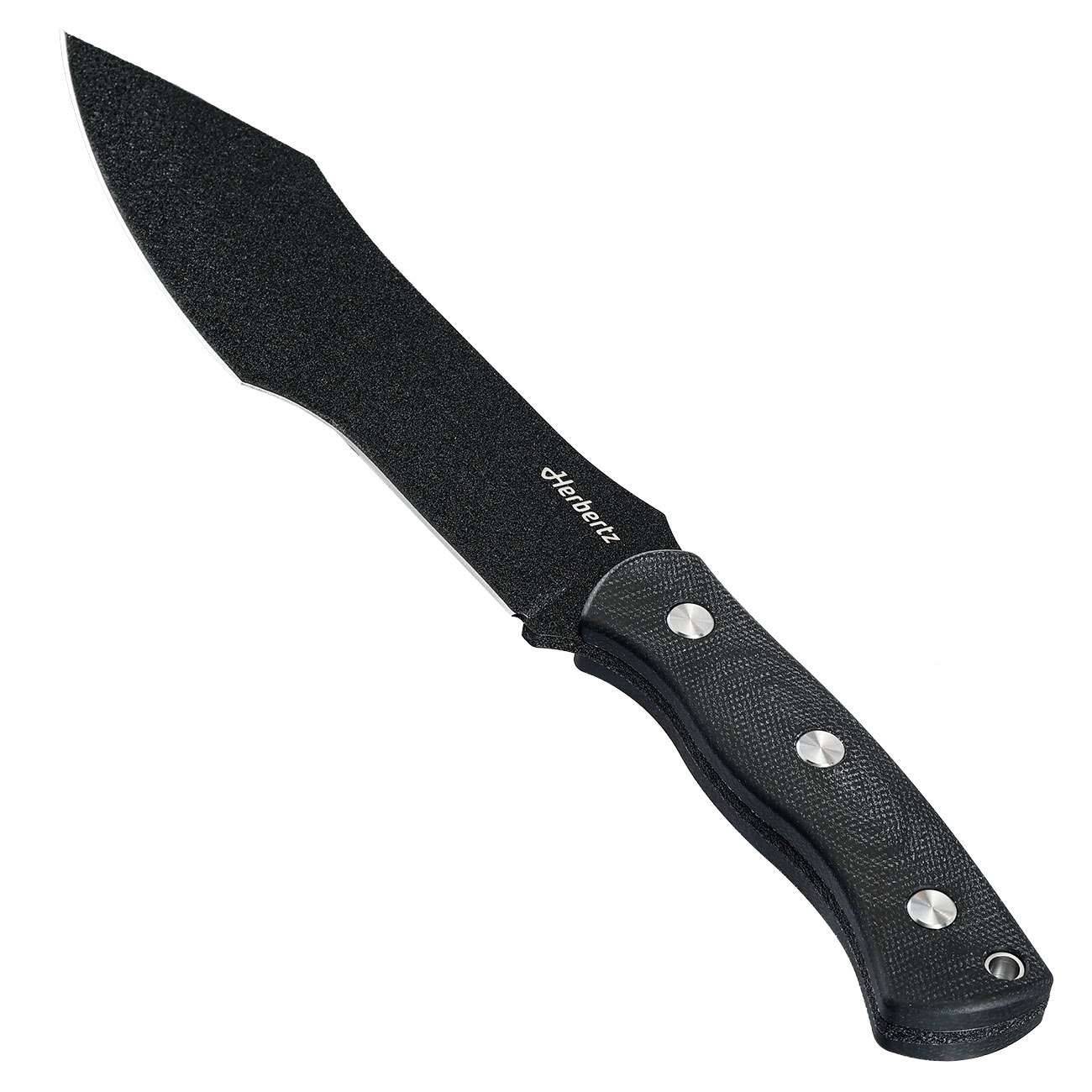 Herbertz Bushcraft- und Survivalmesser D2 schwarz micarta Bild 3
