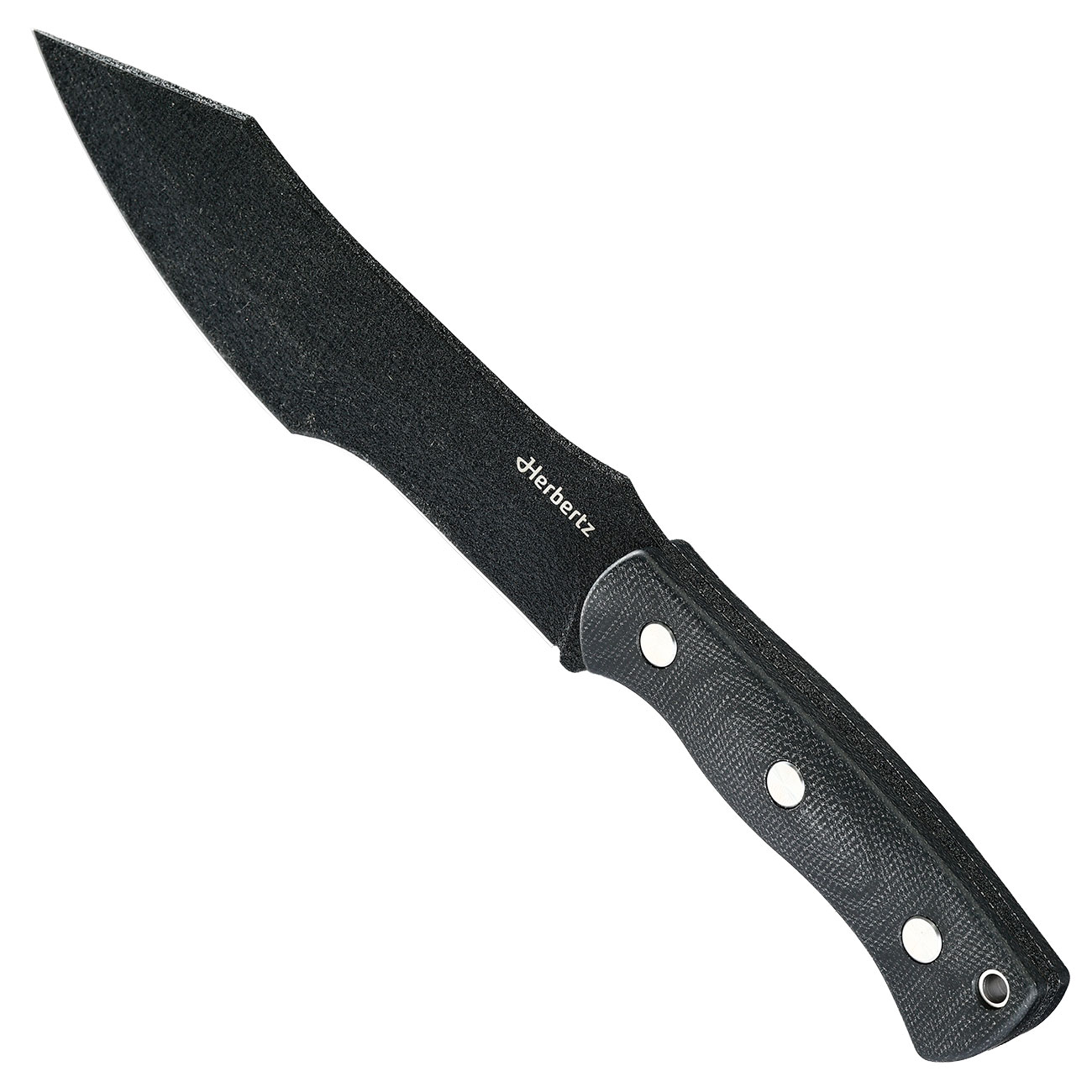 Herbertz Bushcraft- und Survivalmesser D2 schwarz micarta Bild 4