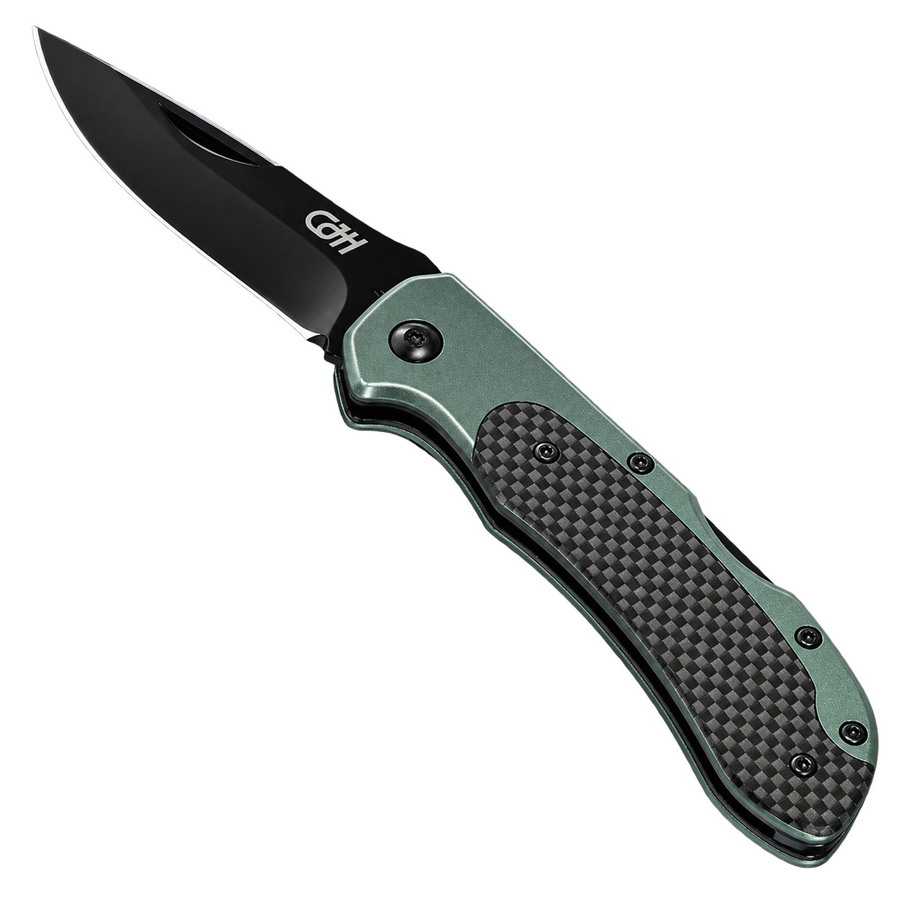 CJH Taschenmesser CarbAlu dunkelgr�n eloxiert Bild 5
