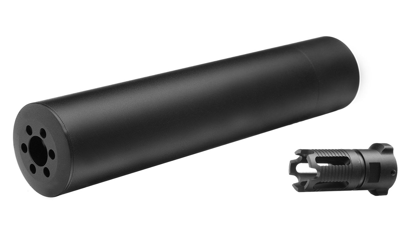 Madbull / Gemtech G5 Aluminium Silencer inkl. Flash-Hider schwarz 14mm -