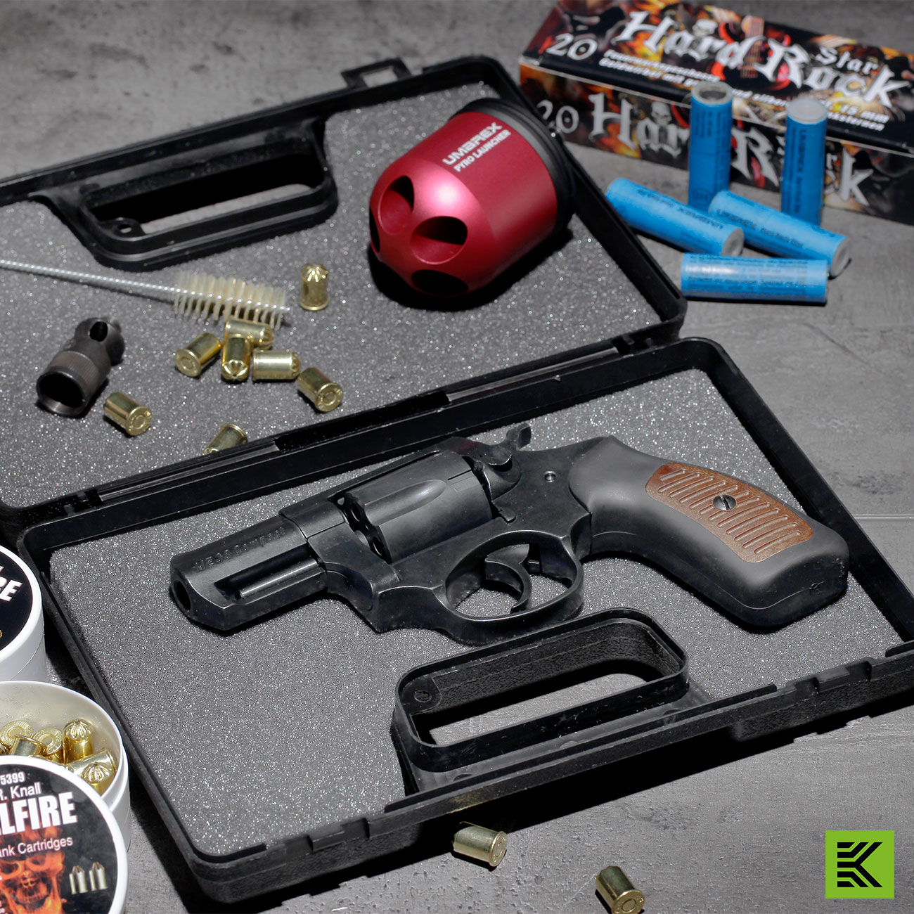 ME38 Compact Schreckschussrevolver Kaliber 9 mm R.K. brniert Holzoptik Bild 1