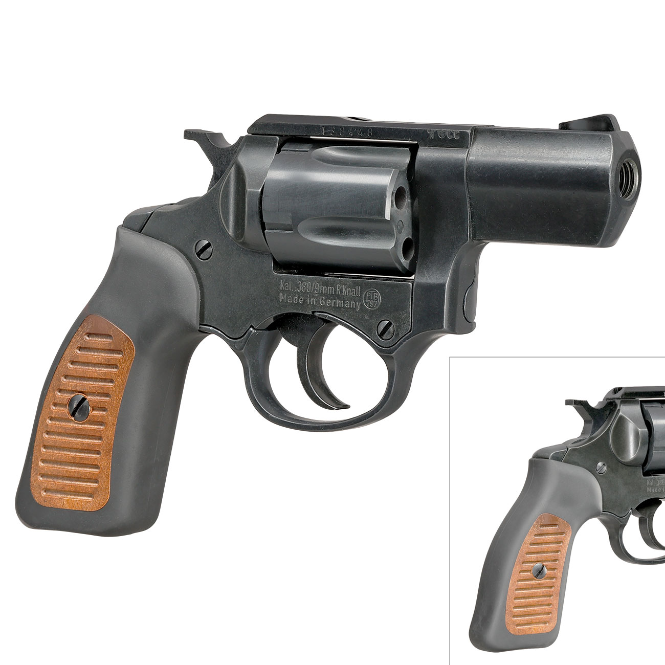 ME38 Compact Schreckschussrevolver Kaliber 9 mm R.K. brniert Holzoptik Bild 9