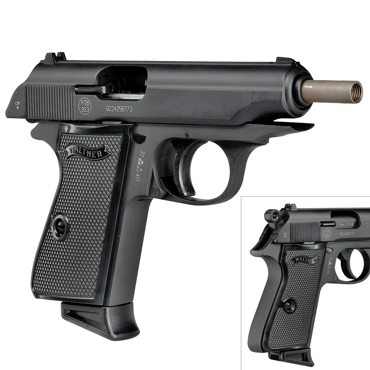 Walther PP Schreckschuss Pistole Kal. 9mm P.A.K. schwarz brniert Bild 9