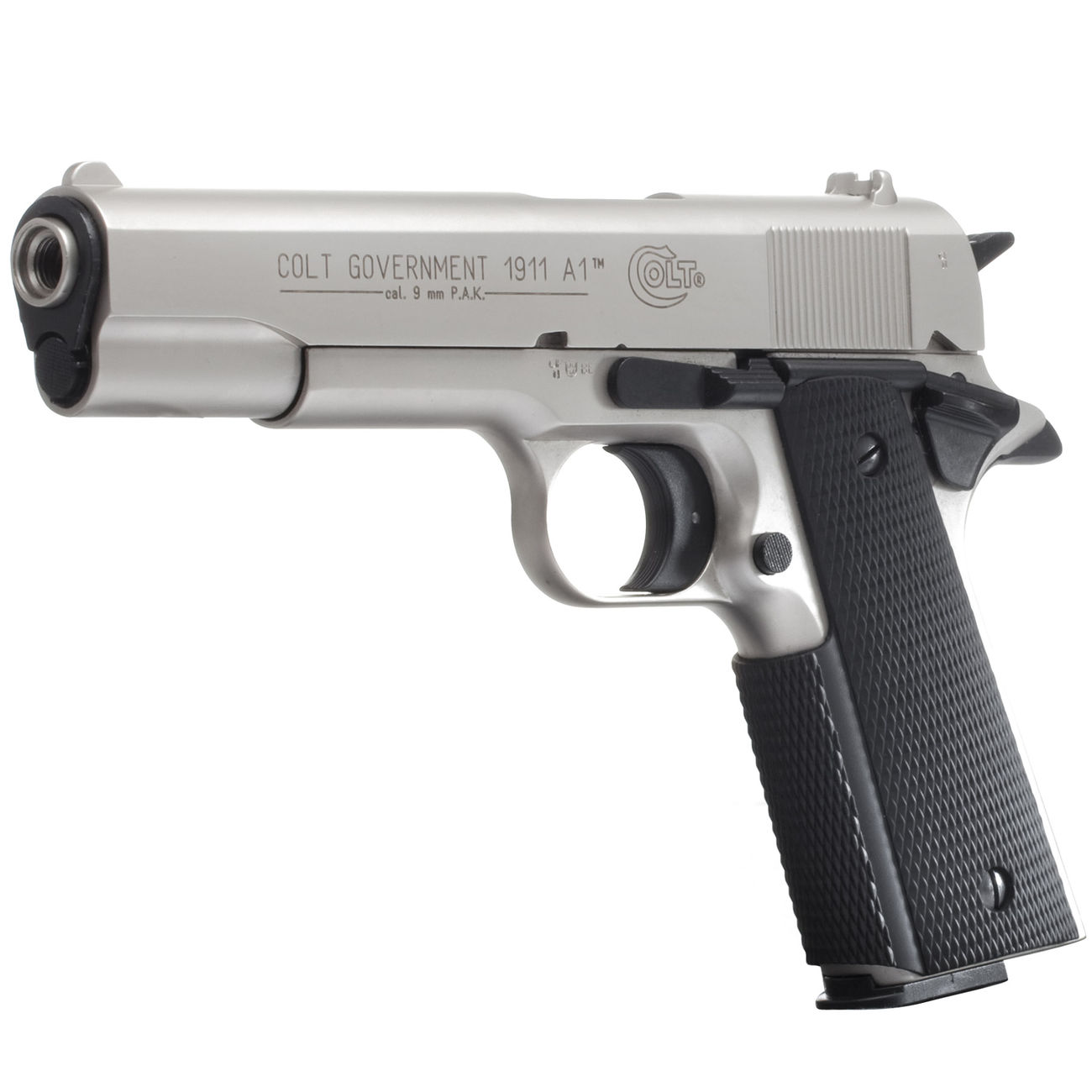 Colt Government 1911 A1 Schreckschuss Pistole 9 mm P.A.K. vernickelt ...