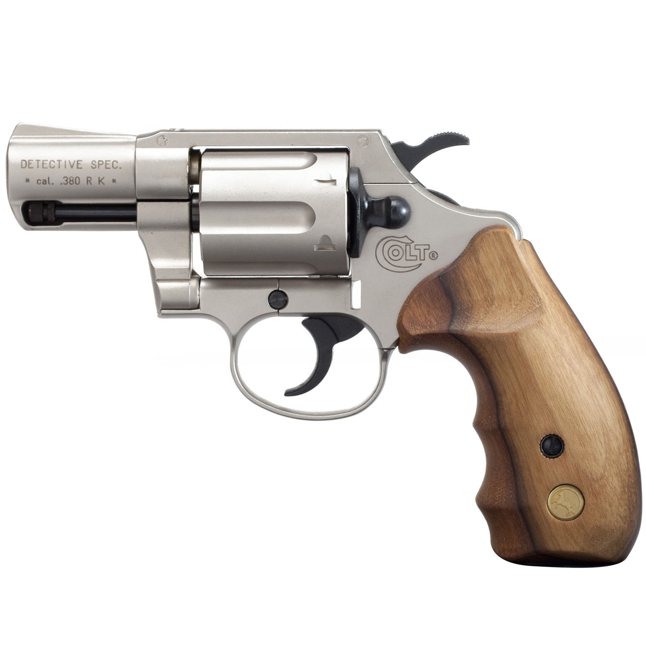 Colt Detective Special 9 mm Schreckschuss Revolver vernickelt Holzgriff