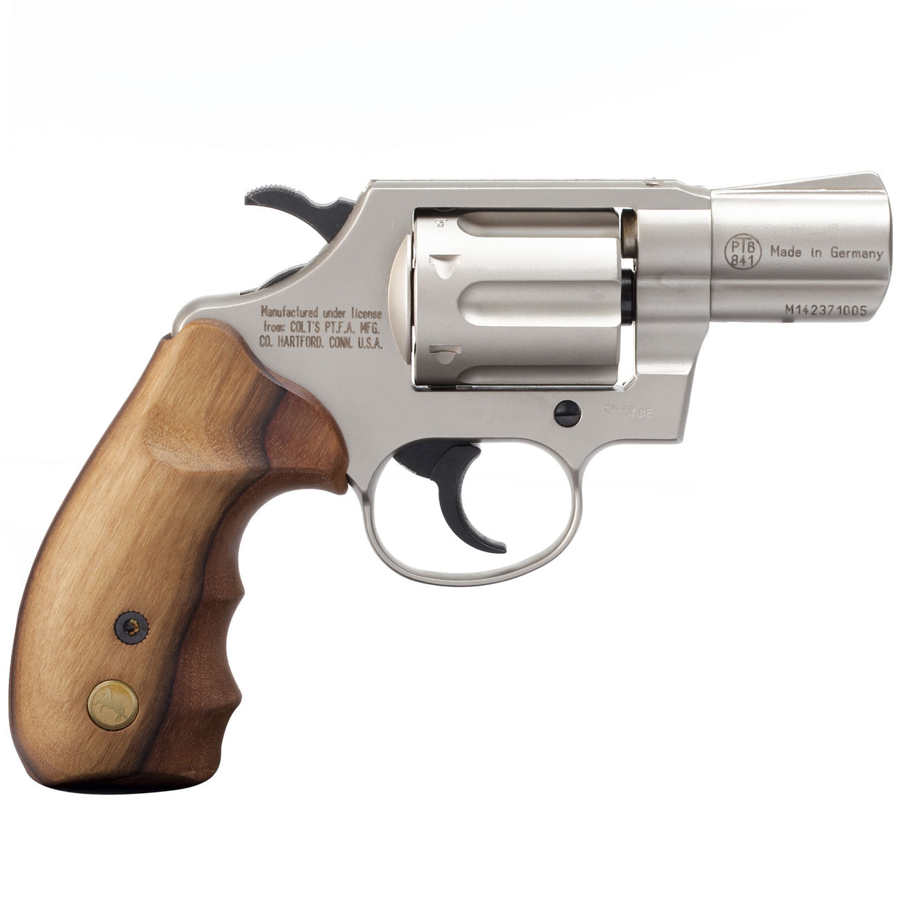 Colt Detective Special 9 mm Schreckschuss Revolver vernickelt Holzgriff Bild 2
