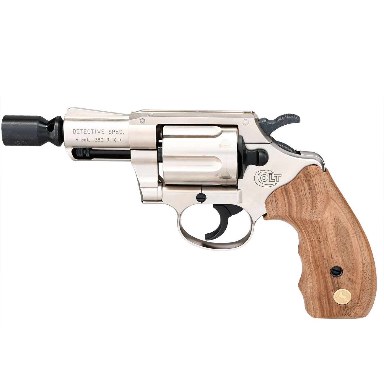 Colt Detective Special Schreckschuss Revolver Kal. 9mm R.K. Holzgriff vernickelt Bild 10
