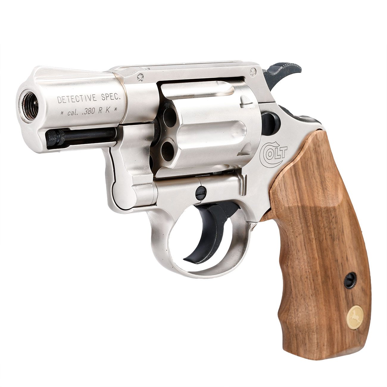 Colt Detective Special Schreckschuss Revolver Kal. 9mm R.K. Holzgriff vernickelt Bild 2