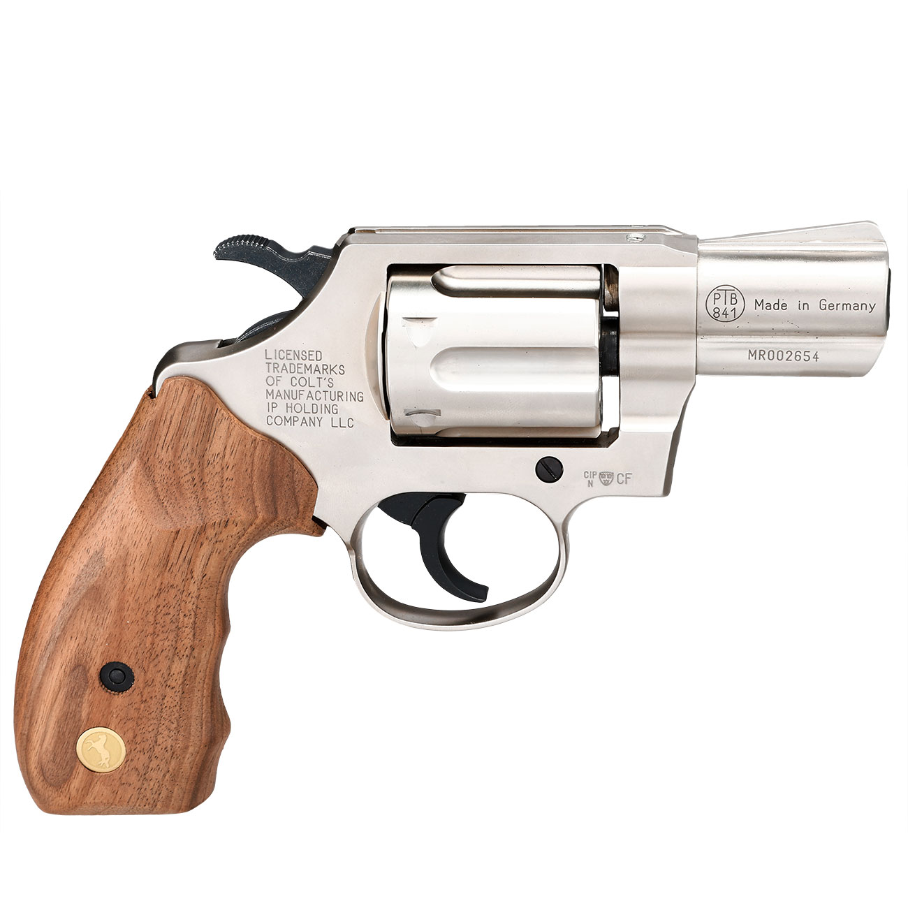 Colt Detective Special Schreckschuss Revolver Kal. 9mm R.K. Holzgriff vernickelt Bild 3