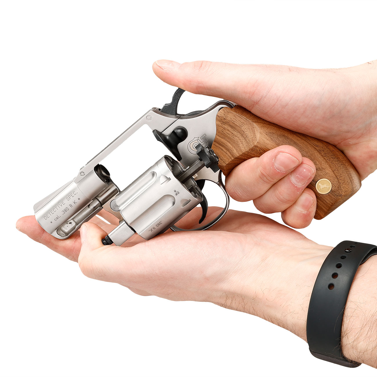 Colt Detective Special Schreckschuss Revolver Kal. 9mm R.K. Holzgriff vernickelt Bild 6