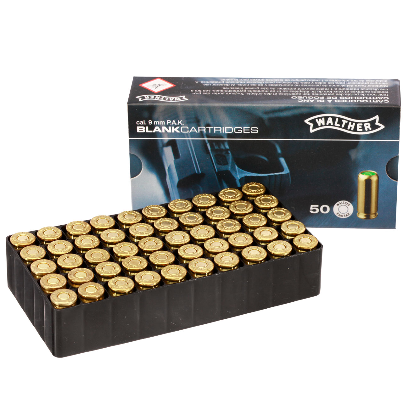 Walther Knallpatronen - Platzpatronen 9mm P.A.K. 50 Stck Bild 2