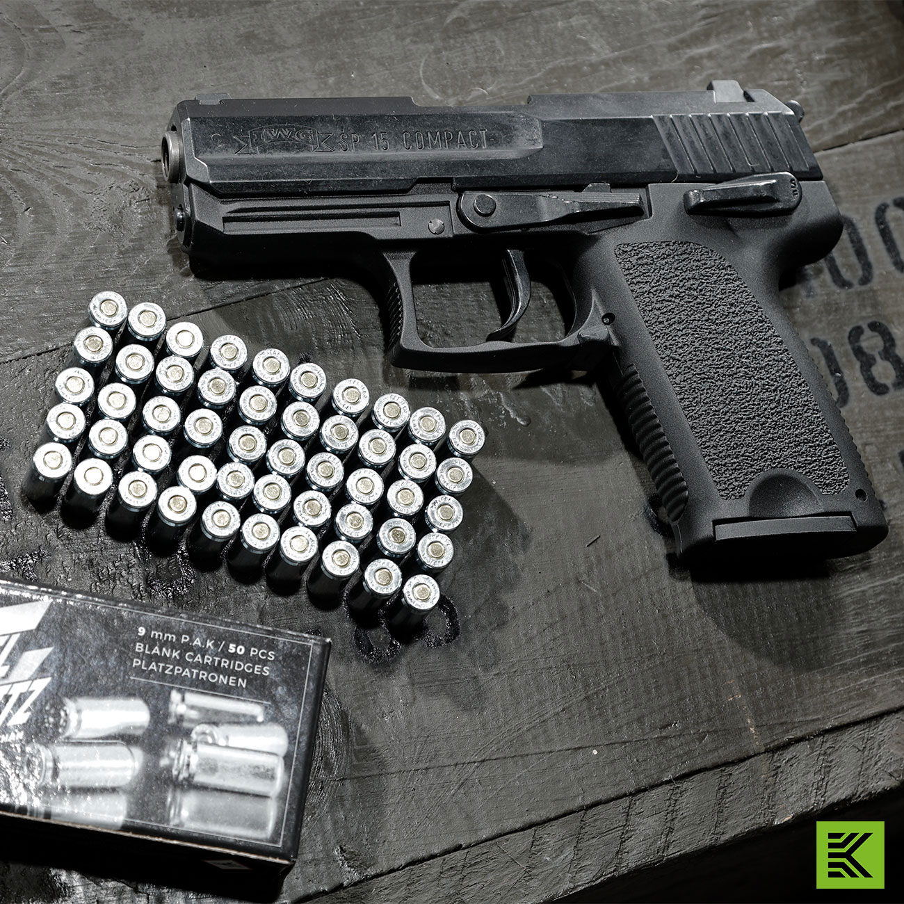 ME IWG SP 15 Compact Schreckschuss Pistole brniert 9mm P.A.K. Bild 1