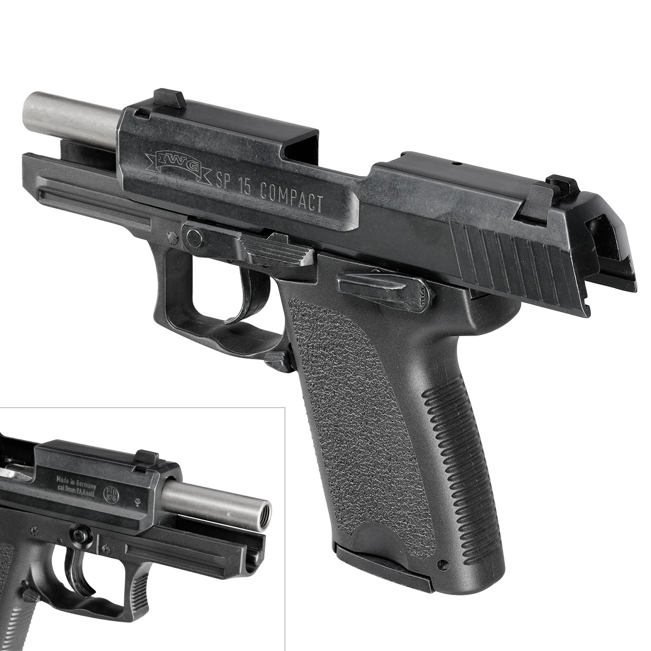 ME IWG SP 15 Compact Schreckschuss Pistole brniert 9mm P.A.K. Bild 8