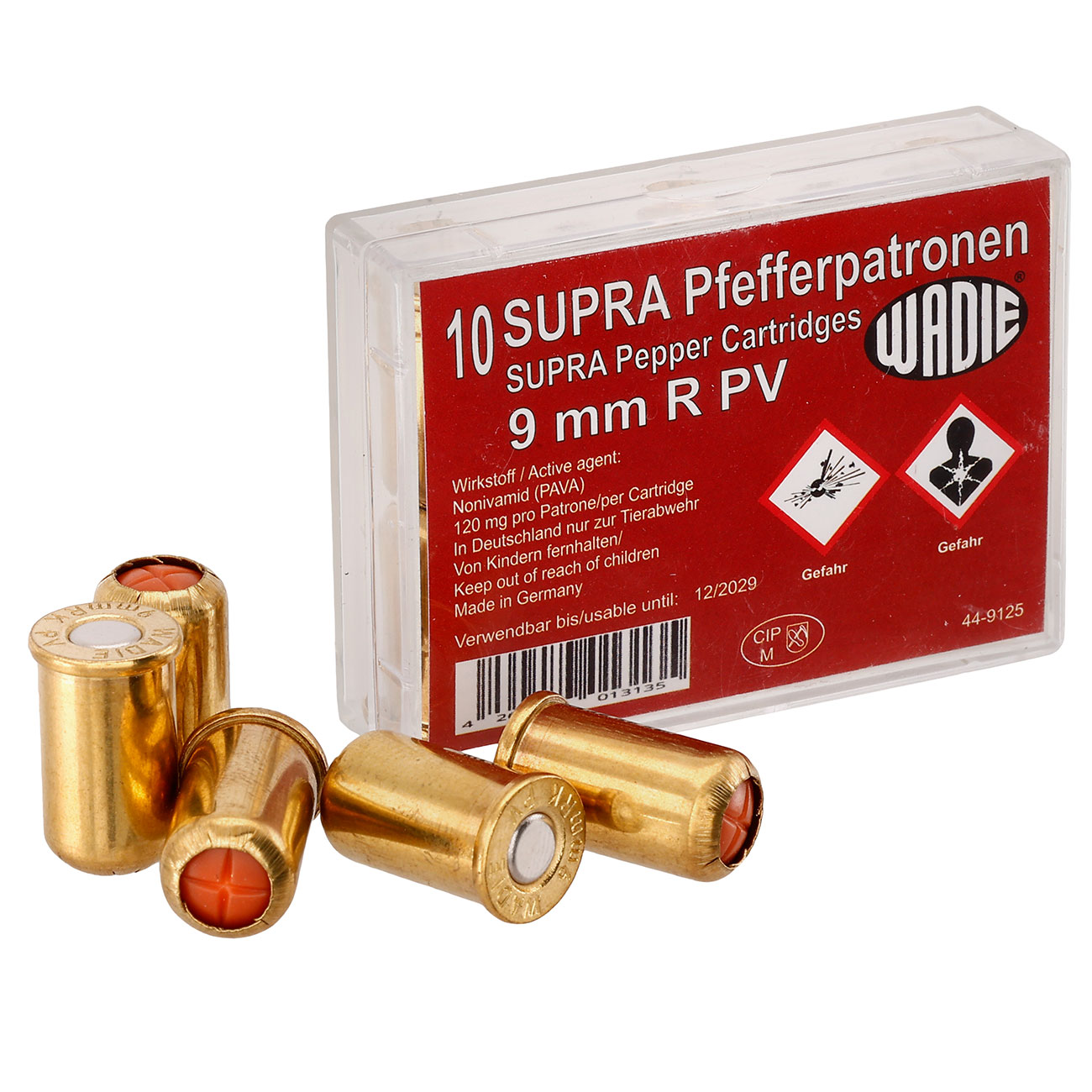 Pfefferpatronen 9 mm Revolver Supra 10 Stck
