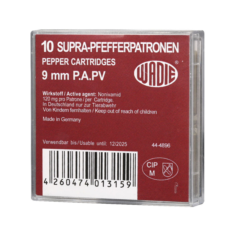 Wadie Pfefferpatronen Supra 9mm PAK 10 Stck Bild 1