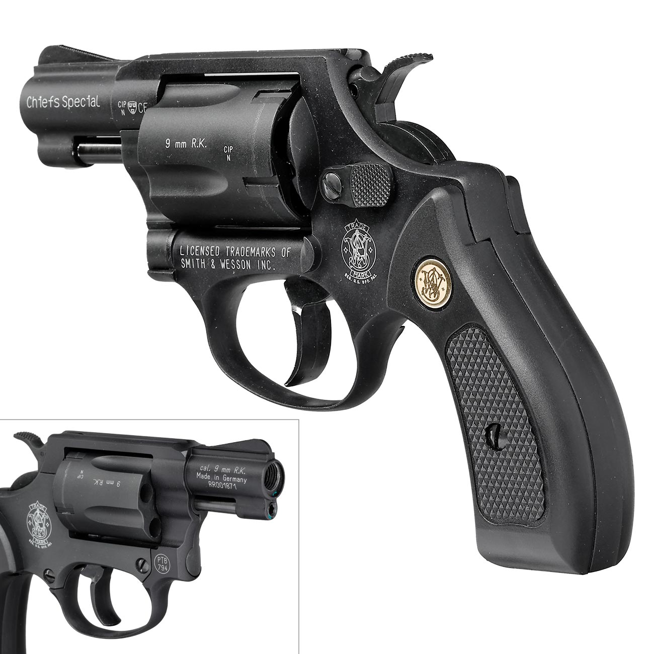 Smith & Wesson Chiefs Special Schreckschussrevolver Kal. 9mm R.K. brniert Bild 8