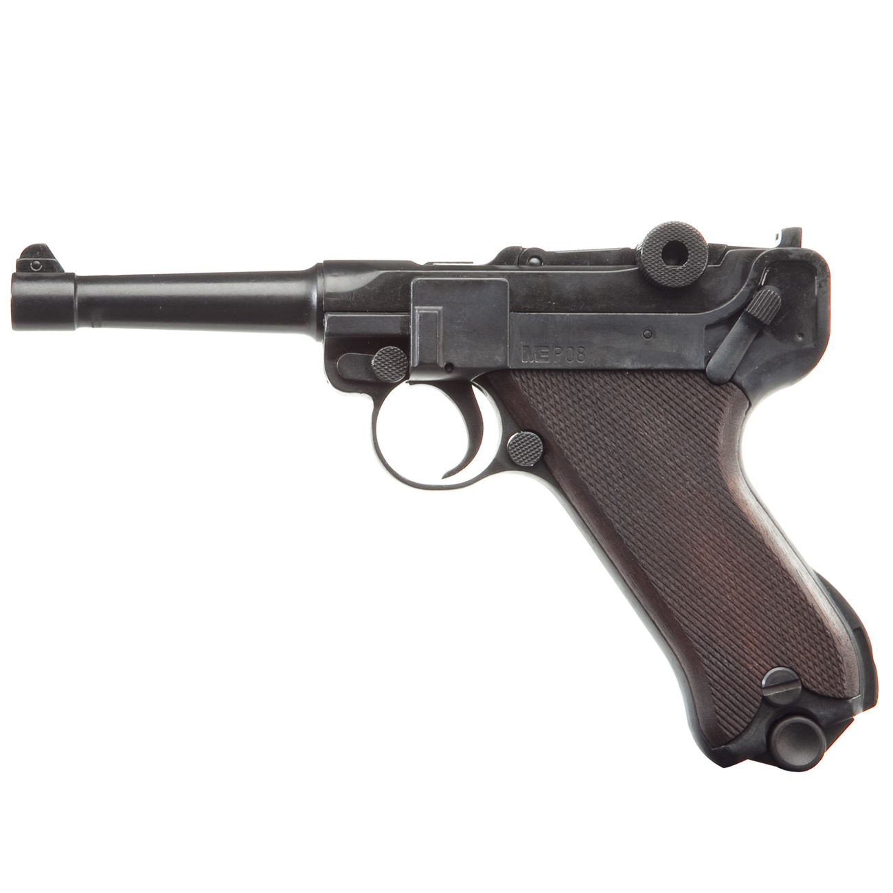 ME Modell P08 Parabellum Schreckschuss Pistole 9 mm P.A.K. brüniert Holzgriff