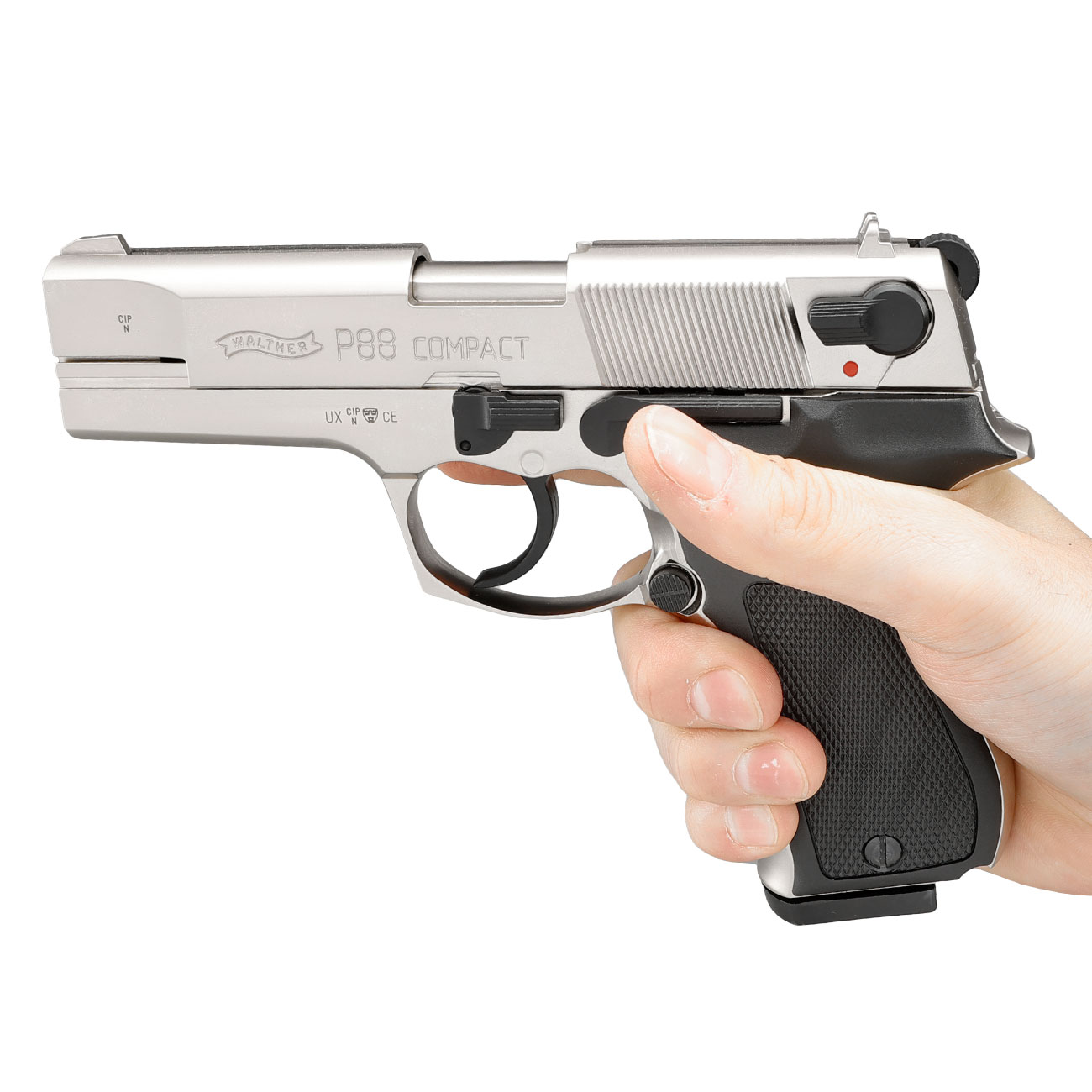 Walther P88 Schreckschuss Pistole 9mm P.A.K. bicolor/vernickelt Bild 5